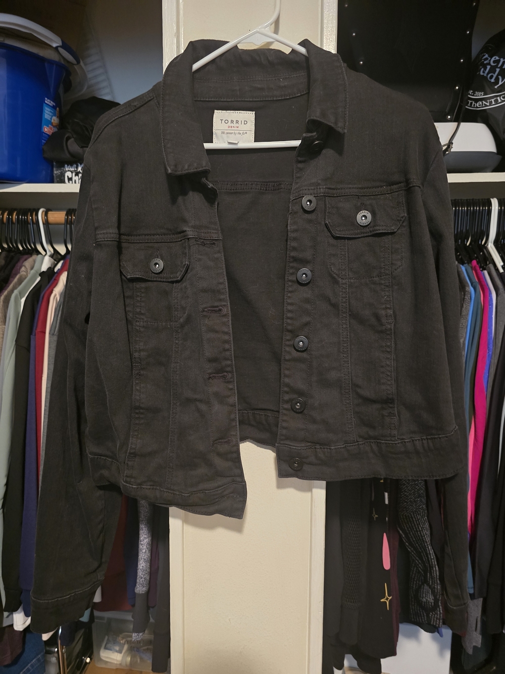 Torrid Upcycled Rolling Stones Black Denim Jacket